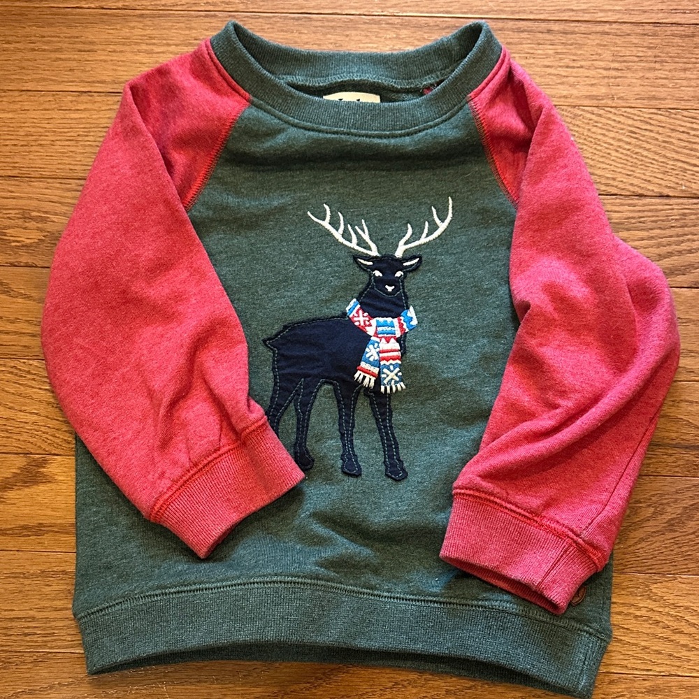 Hatley Red and Green Reindeer Sweatshirt